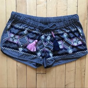 NWOT Grey Embroidered Shorts